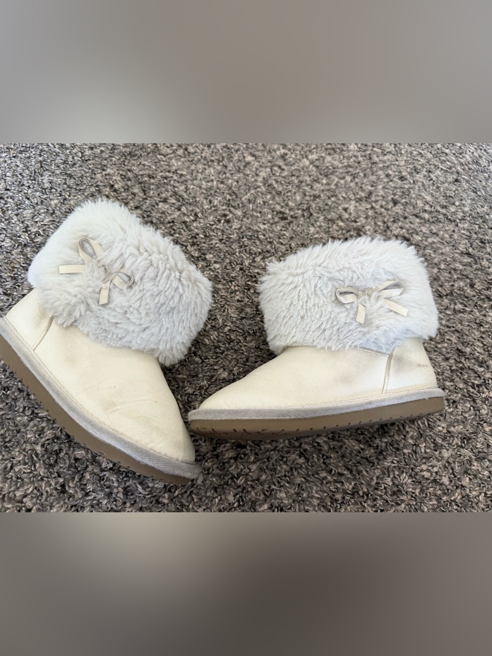 Gymboree Cozy Faux-Fur Cuff Winter Ankle Boots - Cream